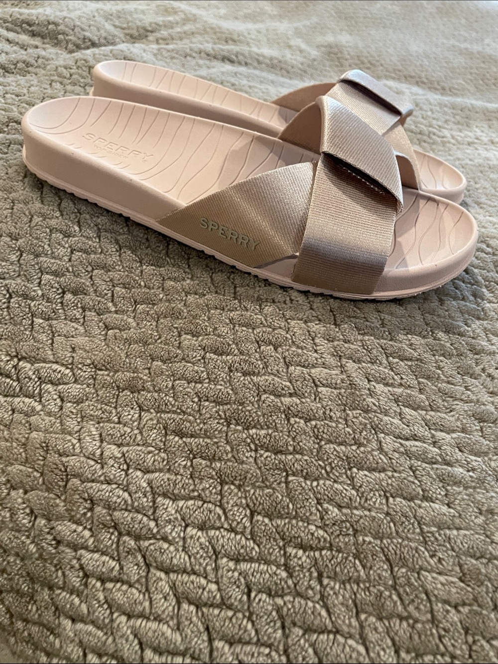 Sperry Blush Pink Crossband Slide Sandals